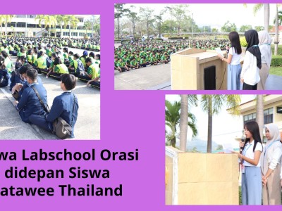 Orasi Siswa Labschool di depan Siswa Thailand
